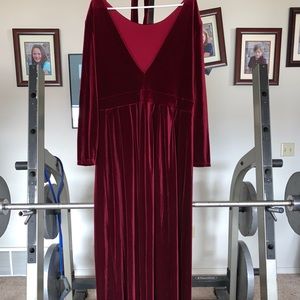 Red velvet formal dress